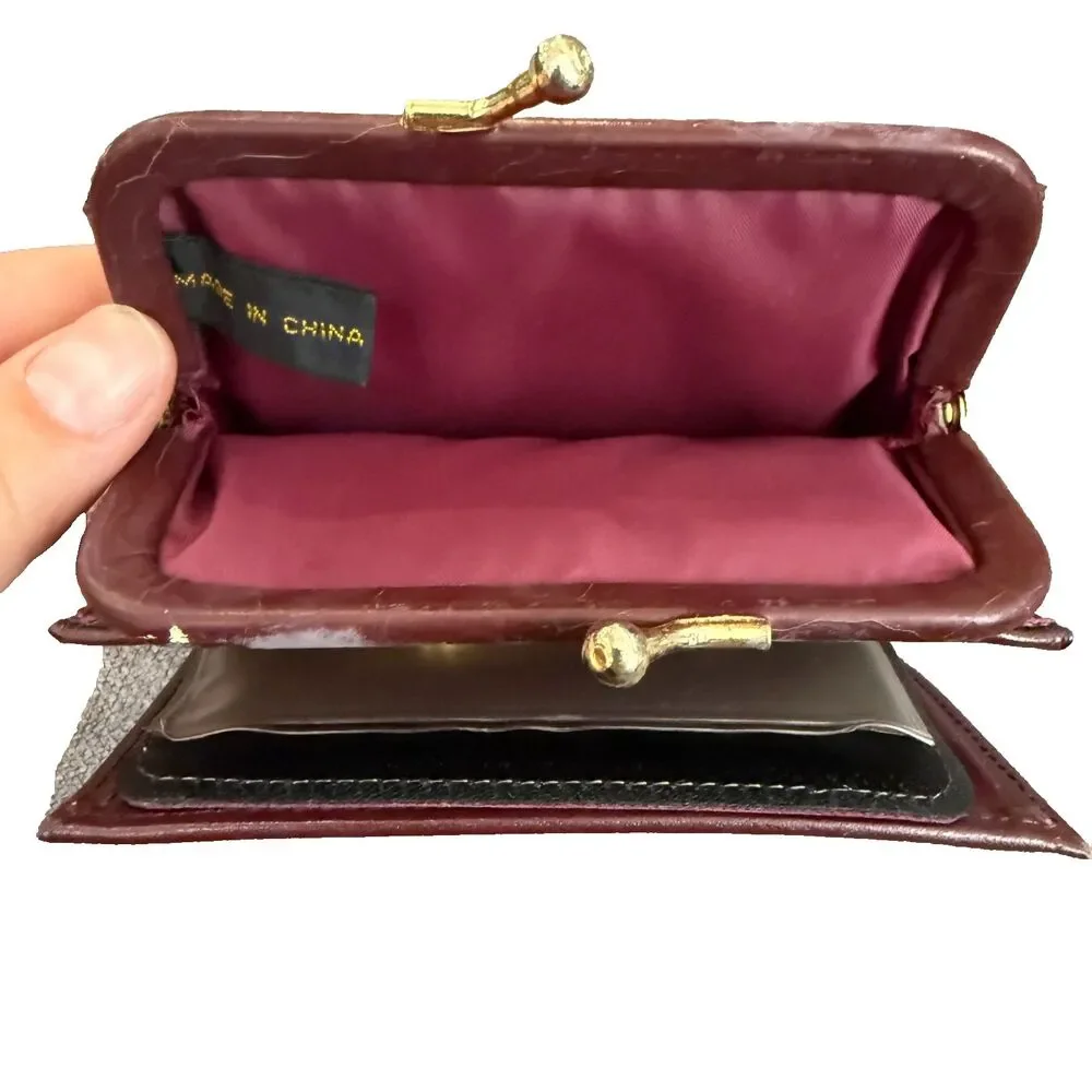 1970s Princess Gardener Vintage Leather Maroon Burgundy, Preloved